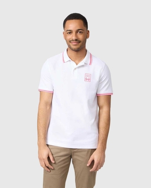 Polos Psycho Bunny Arcadia Pique Polo Shirt Blanche Homme | GCK-63426908